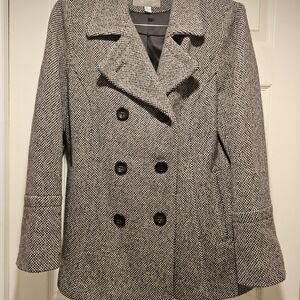 Croft & Barrow Black and Brown Tweed Coat